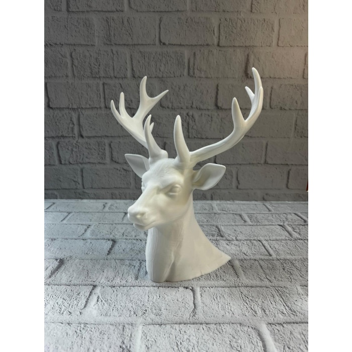 Beyaz Geyik Biblo 23 cm Dekoratif Modern Tasarım -
