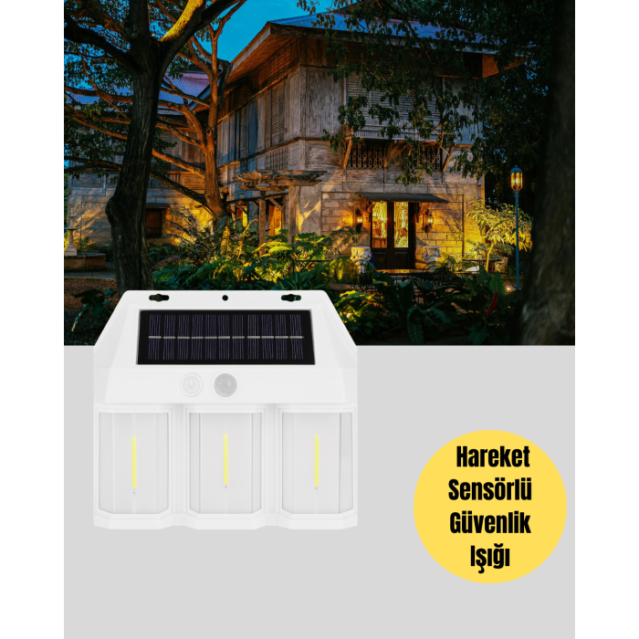Suya Dayanıklı Solar Duvar Lambası – Akıllı Gece Sensörlü Işık -