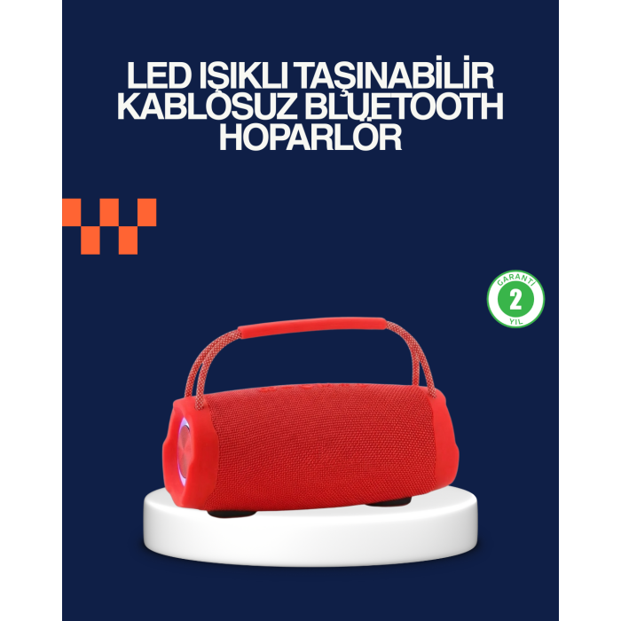 Derin Baslı Çift Hoparlörlü Taşınabilir Kablosuz Hoparlör -
