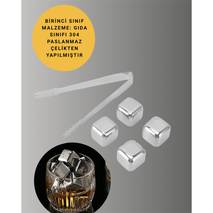 Paslanmaz Metal Buz Küpleri-Çok Amaçlı Kullanıma Uygun -