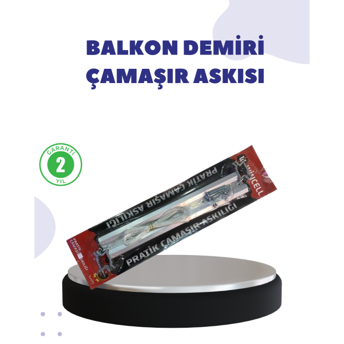 25x60 Balkon Askılığı Kare Demir Uyumlu Hava Dayanıklı Çamaşır Askısı -