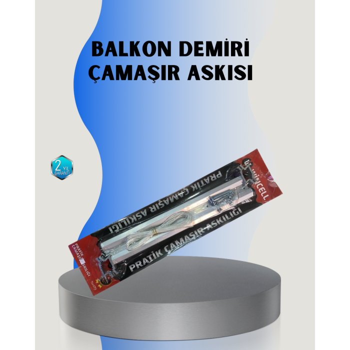 25x60 Balkon Askılığı Kare Demir Uyumlu Hava Dayanıklı Çamaşır Askısı -