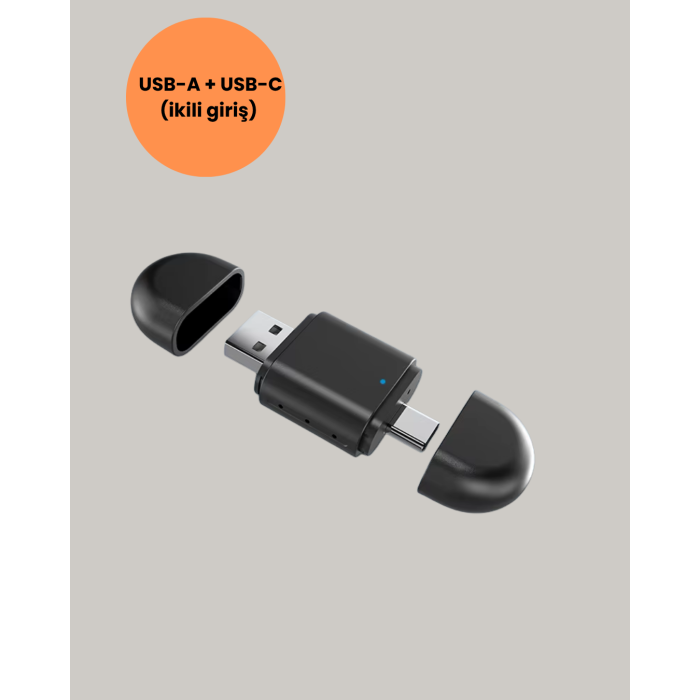 Kablosuz CarPlay ve Android Auto Adaptörü – USB-A & Type-C Girişli Akıllı Dönüştürücü -