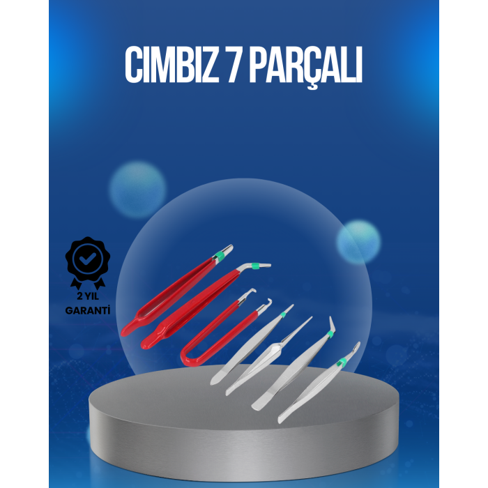 Elektronik Devre ve Saat Tamiri İçin 7’li Paslanmaz Çelik Cımbız -