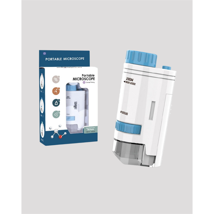 Taşınabilir LED Işıklı Cep Mikroskop – 80X–200X Büyütme -