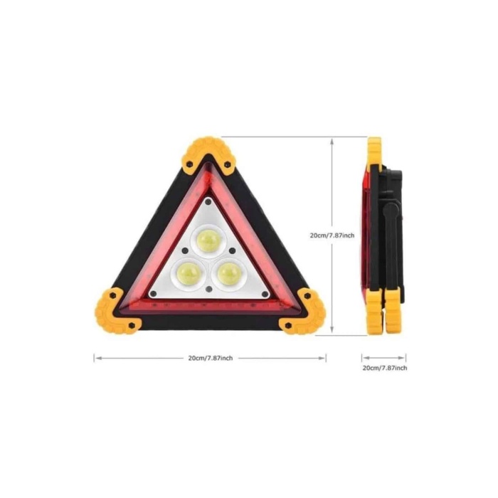 Reflektör Işıklı Ikaz Lambası Şarjlı Çok Fonksiyonlu Işıklı Üçgen Reflektör -