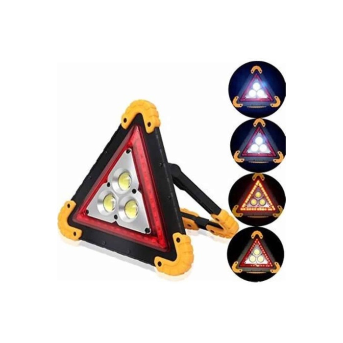 Reflektör Işıklı Ikaz Lambası Şarjlı Çok Fonksiyonlu Işıklı Üçgen Reflektör -