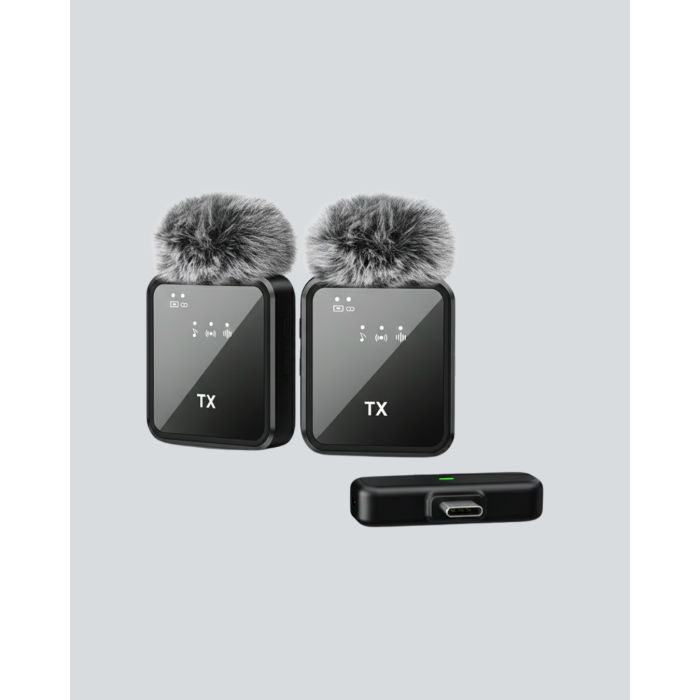 Profesyonel Ses Kayıtları İçin 2’li Kablosuz Yaka Mikrofon Seti -