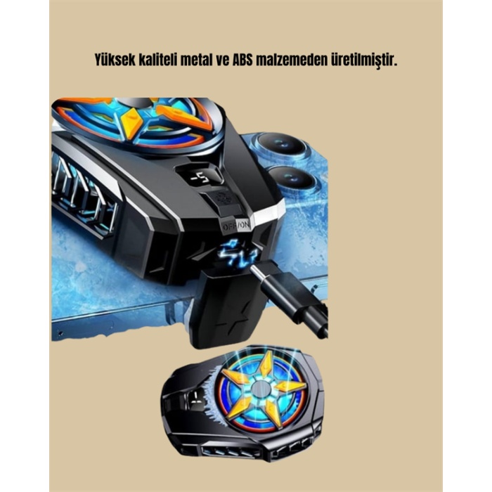 Mobil Cihaz Soğutma Radyatörü – Metal+ABS, Type-C Kablolu -