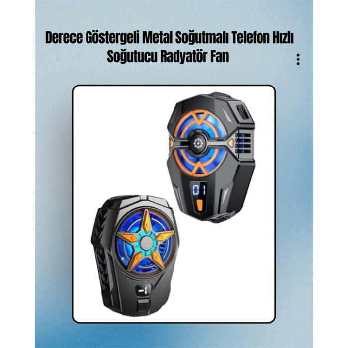 Cep Telefonu Radyatörü – Type-C, 2 Vitesli, Sessiz Soğutma Fanı -