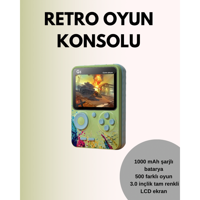 TV Bağlantılı 500 Oyunlu Mini Gameboy Konsol -