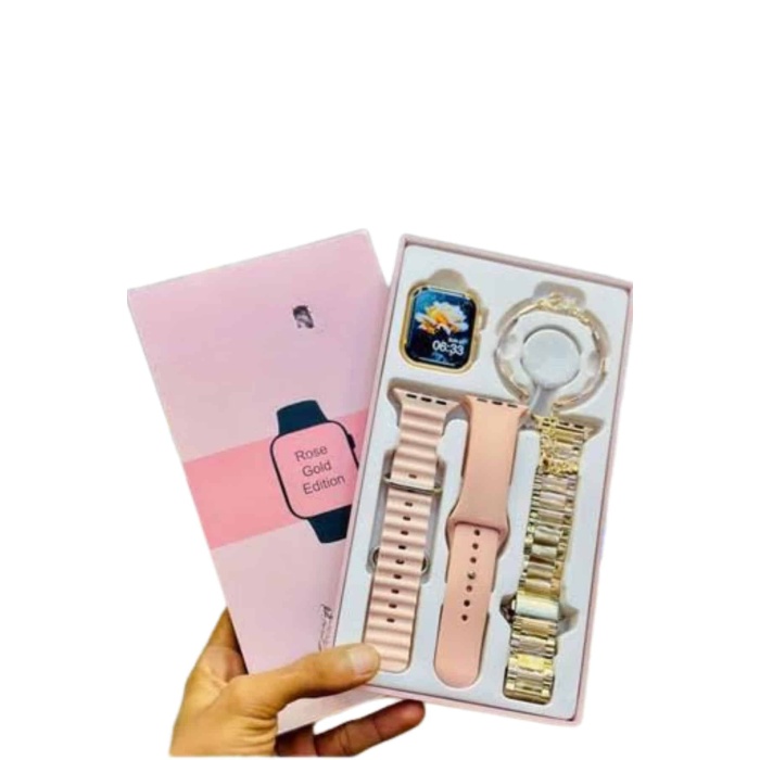 Yeni Nesil Kadın Akıllı Saat Rose Gold Android ve İos Uyumlu -