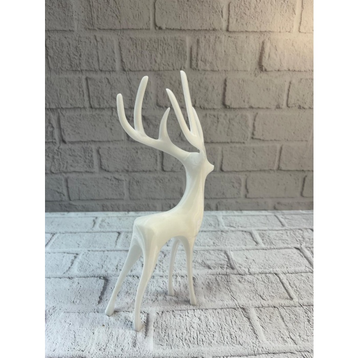 Beyaz Dekoratif Geyik Figürü Şık Ev Aksesuarı -