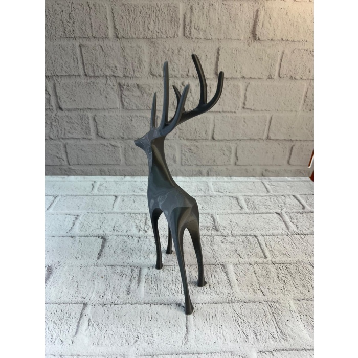 Geyik Figürü Gri Modern Salon ve Raf Dekoru -