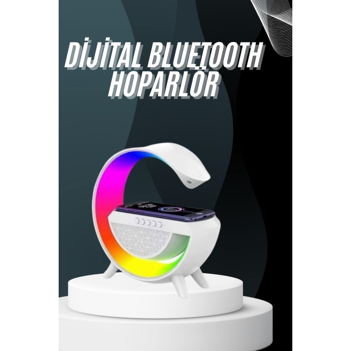 Bluetooth Hoparlör G Şekli Atmosfer Akıllı Rgb Lamba Wireless Kablosuz Şarj -