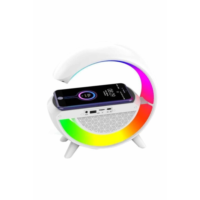 Bluetooth Hoparlör G Şekli Atmosfer Akıllı Rgb Lamba Wireless Kablosuz Şarj -