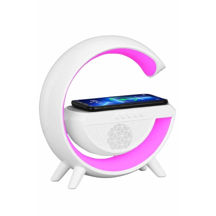 Bluetooth Hoparlör G Şekli Atmosfer Akıllı Rgb Lamba Wireless Kablosuz Şarj -