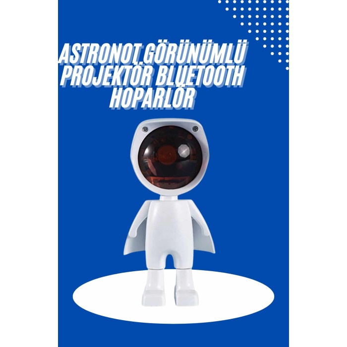 Astronot Işık Projektörü Gökkuşağı Projeksiyon Gece Lambası Hediyelik -