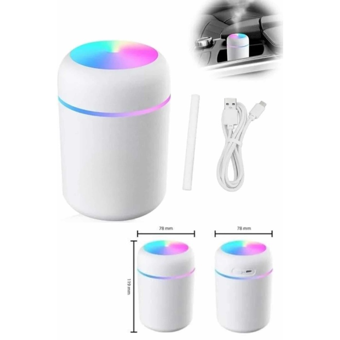 Hava Nemlendirici Buhar Makinesi Led Işıklı USB Dekoratif Nemlendirici -