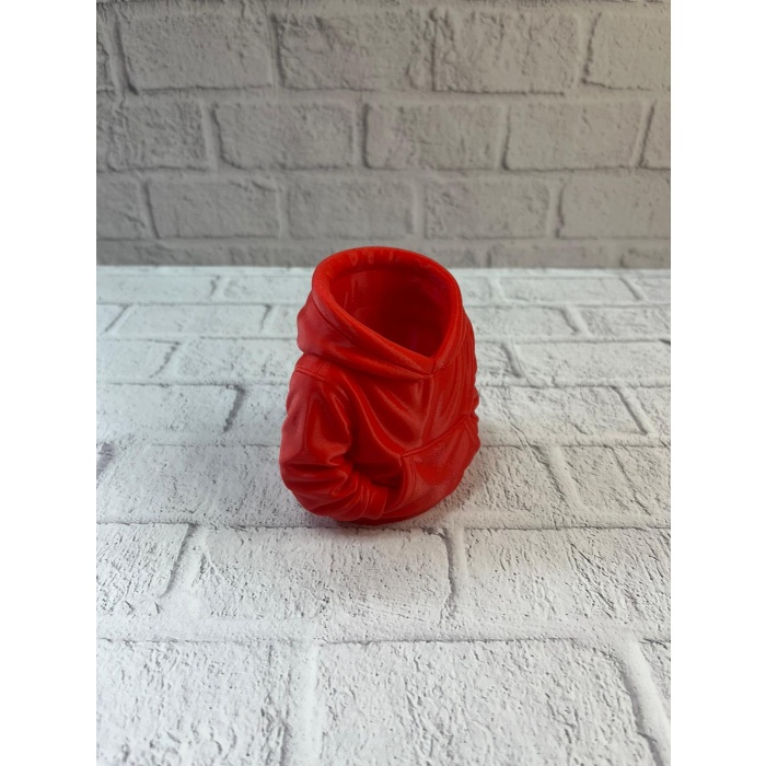 Dekoratif Kırmızı Hoodie Kalemlik 10x10 cm -