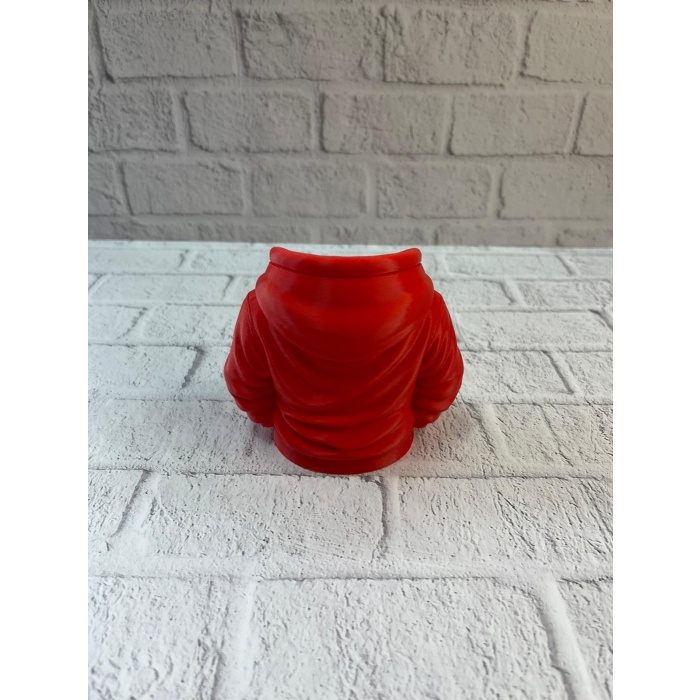Dekoratif Kırmızı Hoodie Kalemlik 10x10 cm -