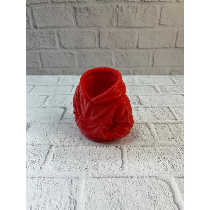 Kırmızı Hoodie Kalemlik 10x10 cm Masa Üstü Düzenleyici -