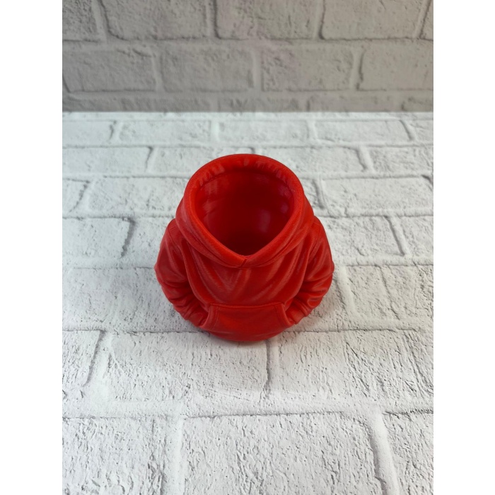 Kırmızı Hoodie Kalemlik 10x10 cm Masa Üstü Düzenleyici -