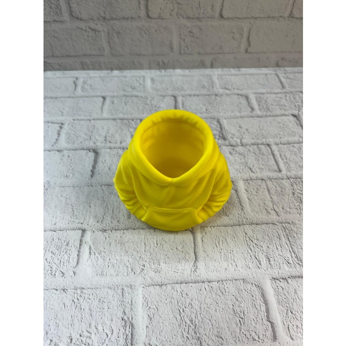 Dekoratif Sarı Hoodie Kalemlik 10x10 cm -