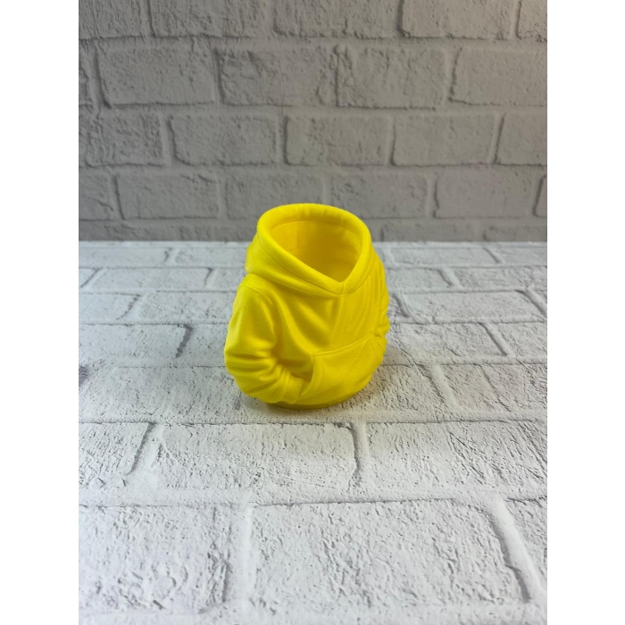 Dekoratif Sarı Hoodie Kalemlik 10x10 cm -