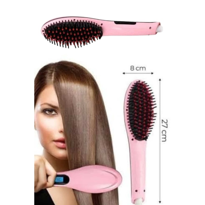 Saç Fırça Akıllı LCD Ekran Pratik Saç Düzleştirici Tarak Pratik Taşınabilir -