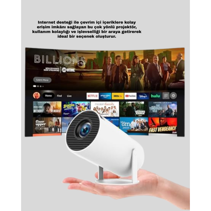 3D Oyun Destekli Kablosuz Ev Sinema Projeksiyon Cihazı -