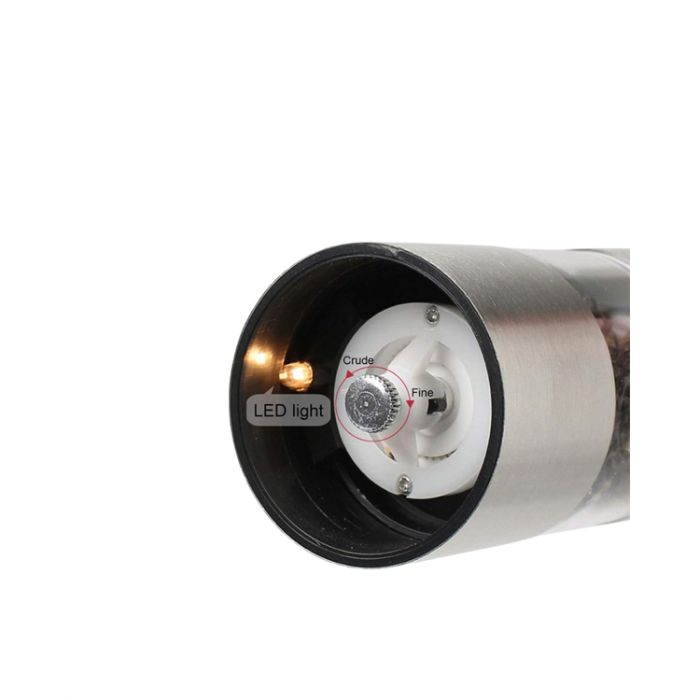 Elektrikli Baharat Öğütücü Pilli Paslanmaz Çelik Otomatik Tuz Karabiber Değirmeni -