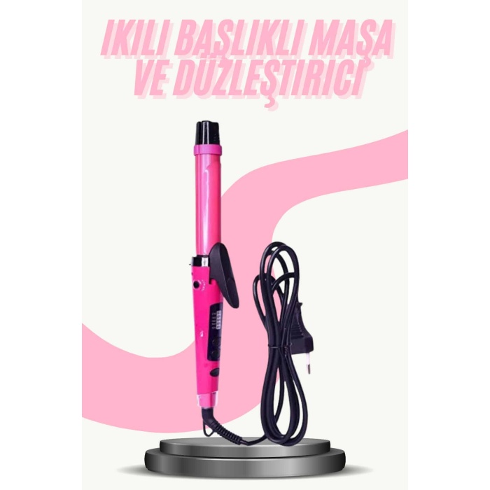 Saç Düzleştirici Şekillendirici Saç Maşası İkili Şekillendirici Isı Ayarlı -