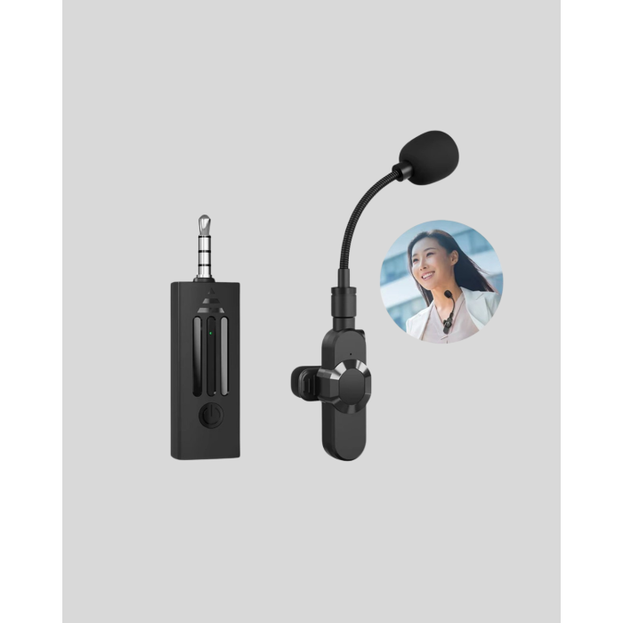 2.4 GHz Kablosuz Yaka Mikrofonu – 60 Metre Menzil, Gürültü Azaltma, Type-C Şarjlı -