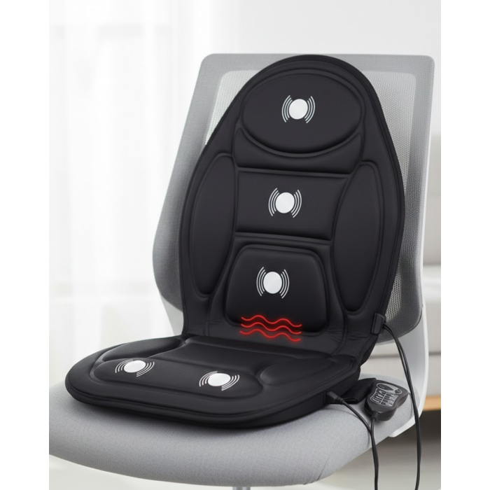Isıtmalı Masaj Koltuk Minderi Sırt Bel Boyun ve Kalça Destekli -