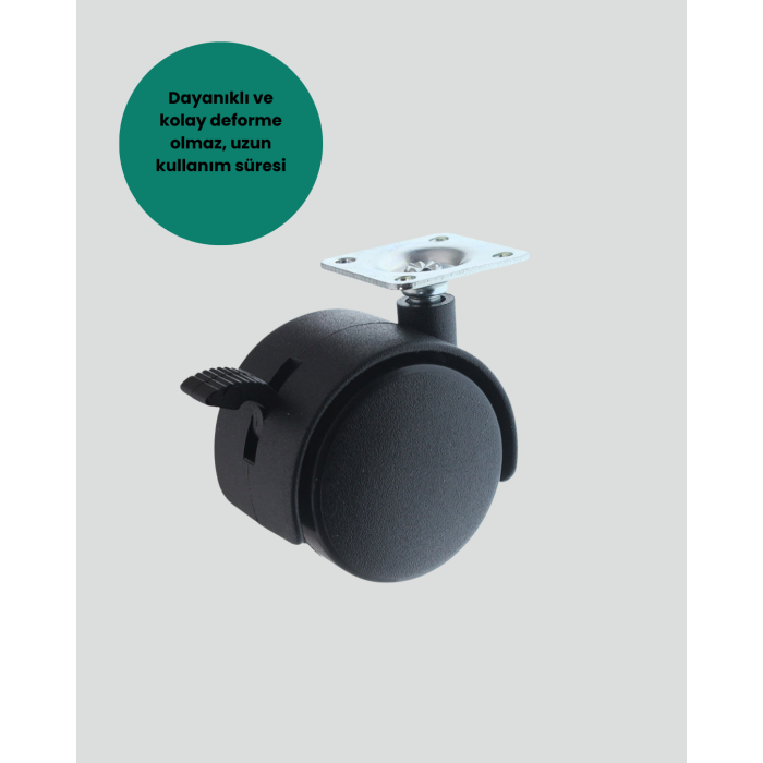 Zemin Korumalı Kilitli Ayak Tekerlek Seti 6 cm -