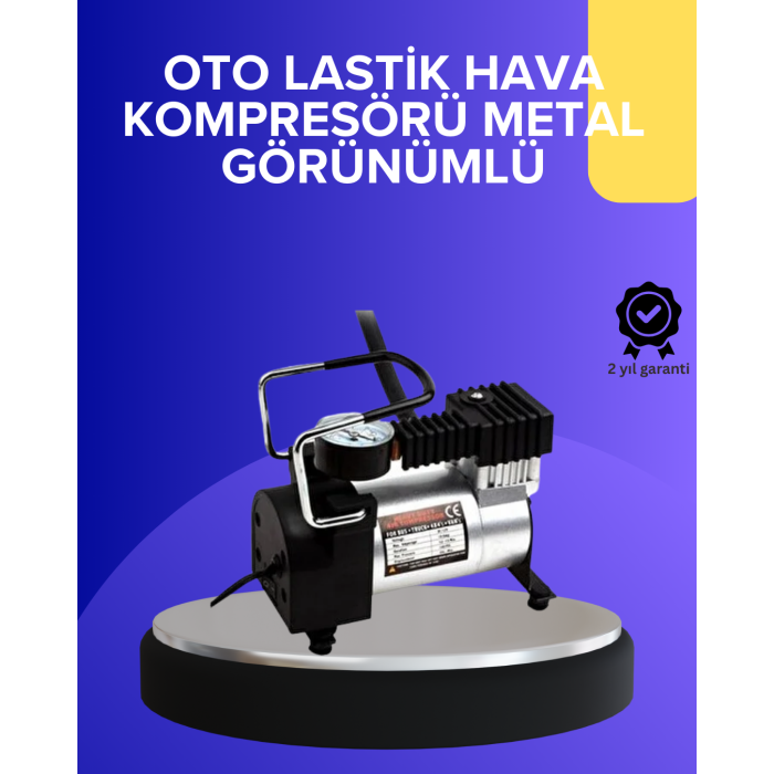 Metal Gövdeli Oto Lastik Hava Kompresörü 12V 140 PSI Hızlı Şişirme -