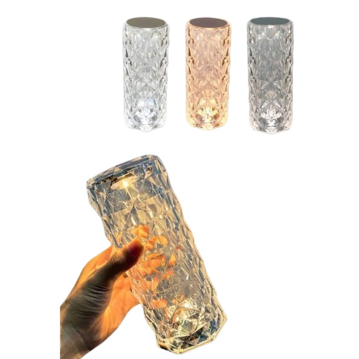 Yeni Nesil Modern Kristal Masa ve Gece Lambası Dokunmatik Renk Değiştirebilen -