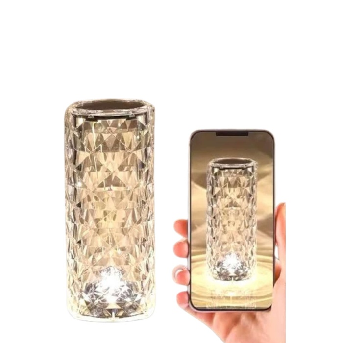 Yeni Nesil Modern Kristal Masa ve Gece Lambası Dokunmatik Renk Değiştirebilen -