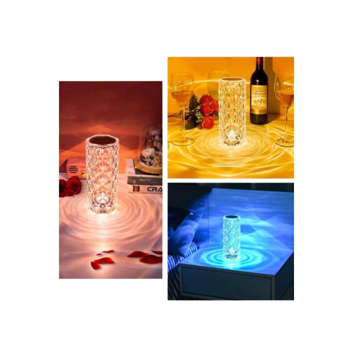 Masa ve Gece Lambası Şık ve Dayanıklı Sensörlü Şarjlı Kristal Lamba -