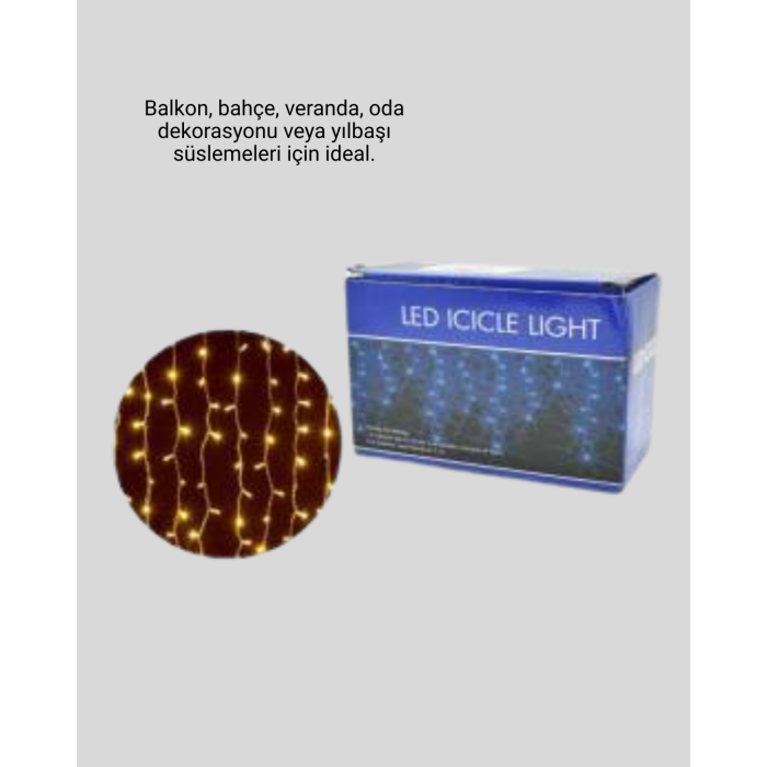4 Metre Icicle Şelale Led Perde Işık Sarı Aydınlatma -