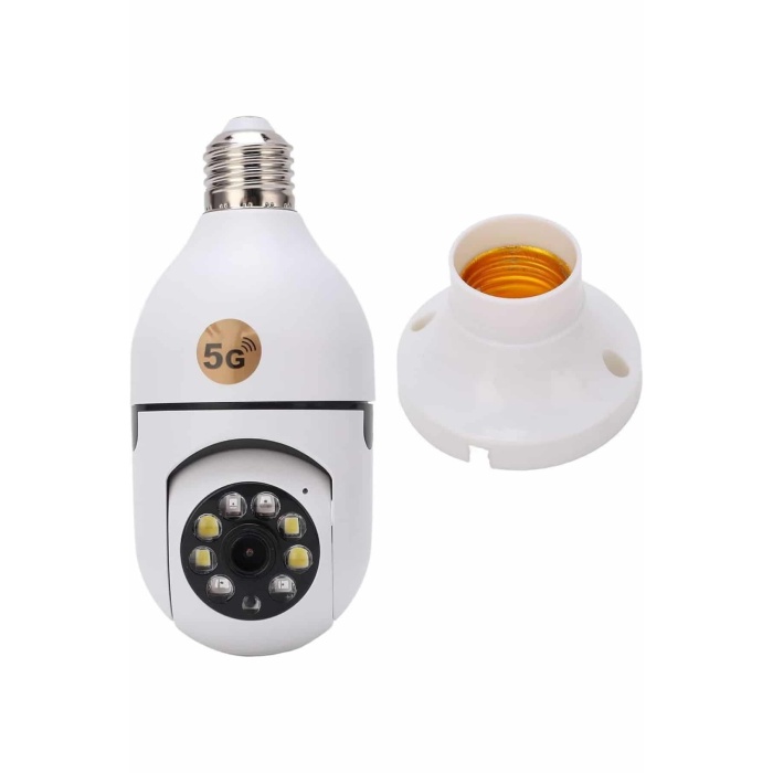 Wifi Güvenlik Kamerası Çift kameralı Ampule Takılabilir Sensörlü -