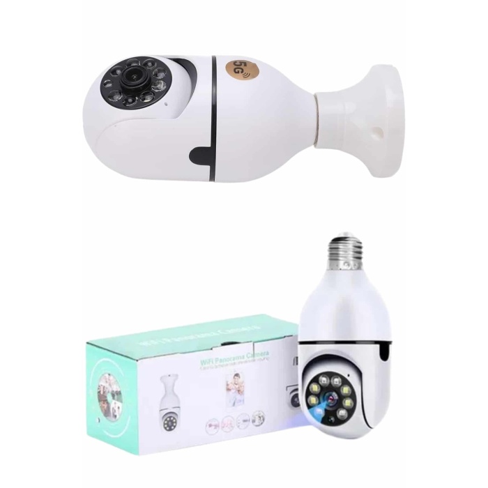 Güvenlik Kamerası Wi-Fi Özellikli 360 Derece Full Hd 1080p Ampül Kamera -