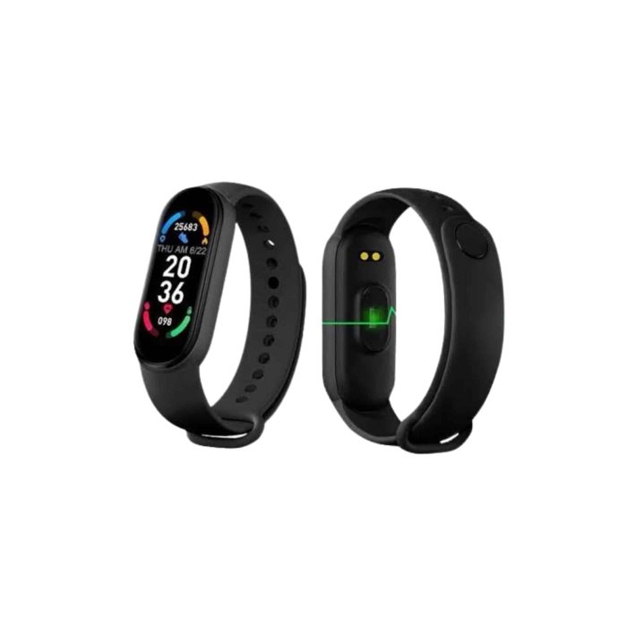 M6 Akıllı Bileklik Siyah Adımsayar Spor Takibi Android ve İOS Uyumlu -