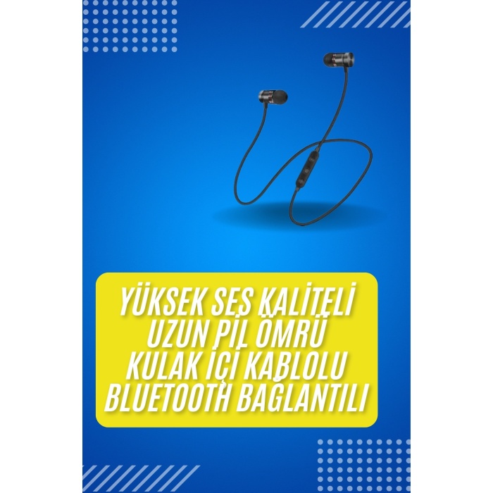 Bluetooth Bağlantılı Kablolu Mıknatıslı Sport Kulaklık -