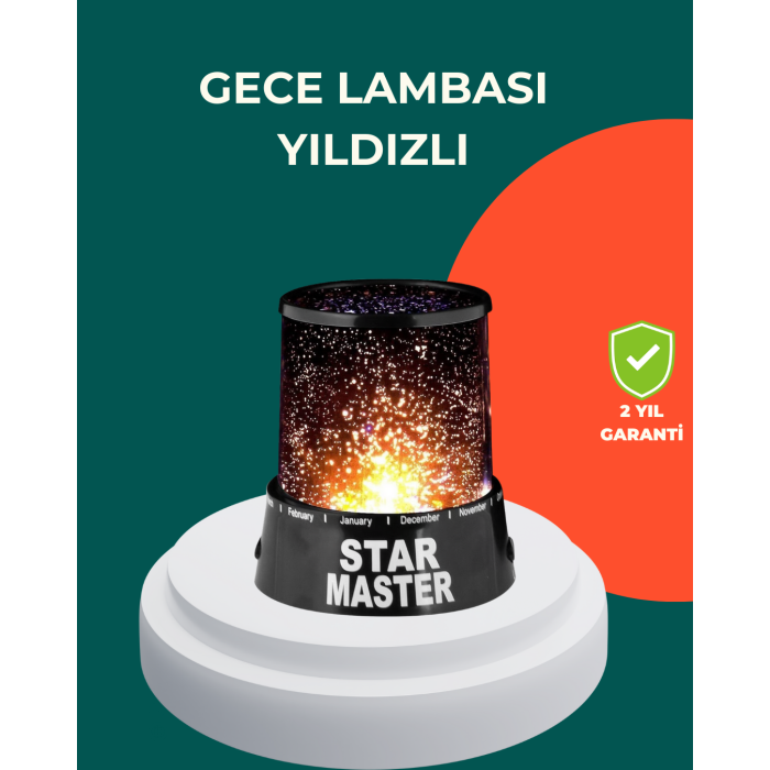 Galaxy Efektli LED Yıldız Projektör Renk Değiştirmeli Oda Aydınlatması -