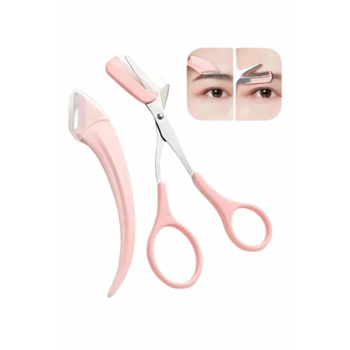 Taraklı Kaş Makası ve Ustura Seti Kaş Düzeltme Makası Kaş Bıyık Alma Aleti -