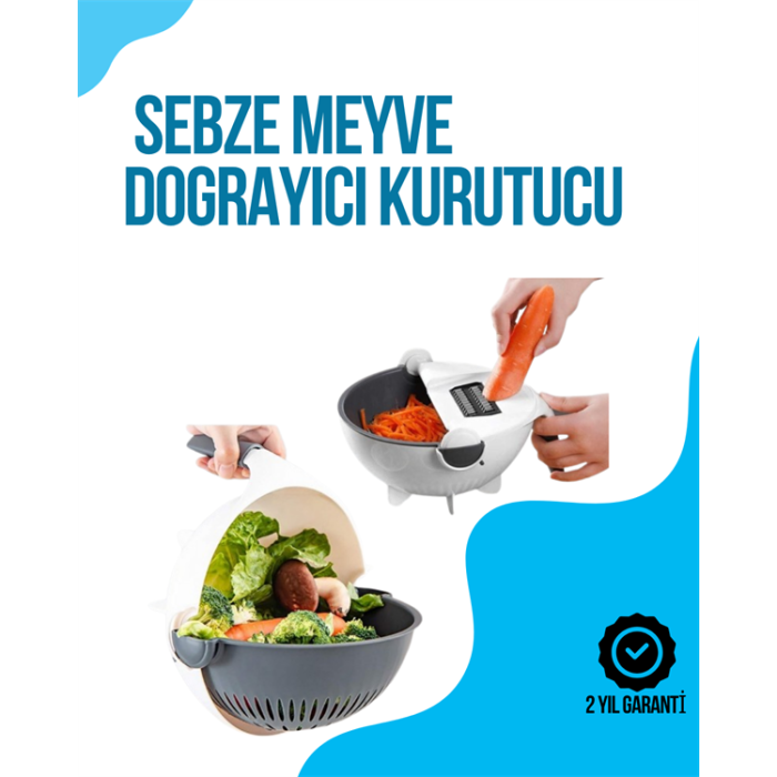 Dilimleyici ve Rende Bıçaklı Çok Amaçlı Mutfak Aleti -