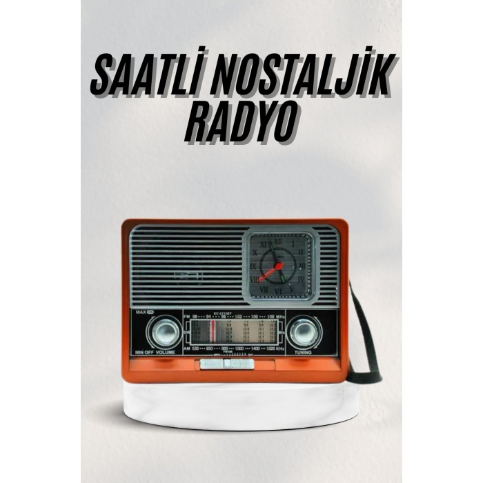 Vintage Nostaljik Radyo AUX USB SD Kart Girişli Şarjlı Bluetooth Bağlantılı -