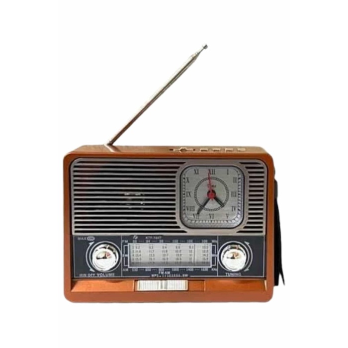 Vintage Nostaljik Radyo AUX USB SD Kart Girişli Şarjlı Bluetooth Bağlantılı -